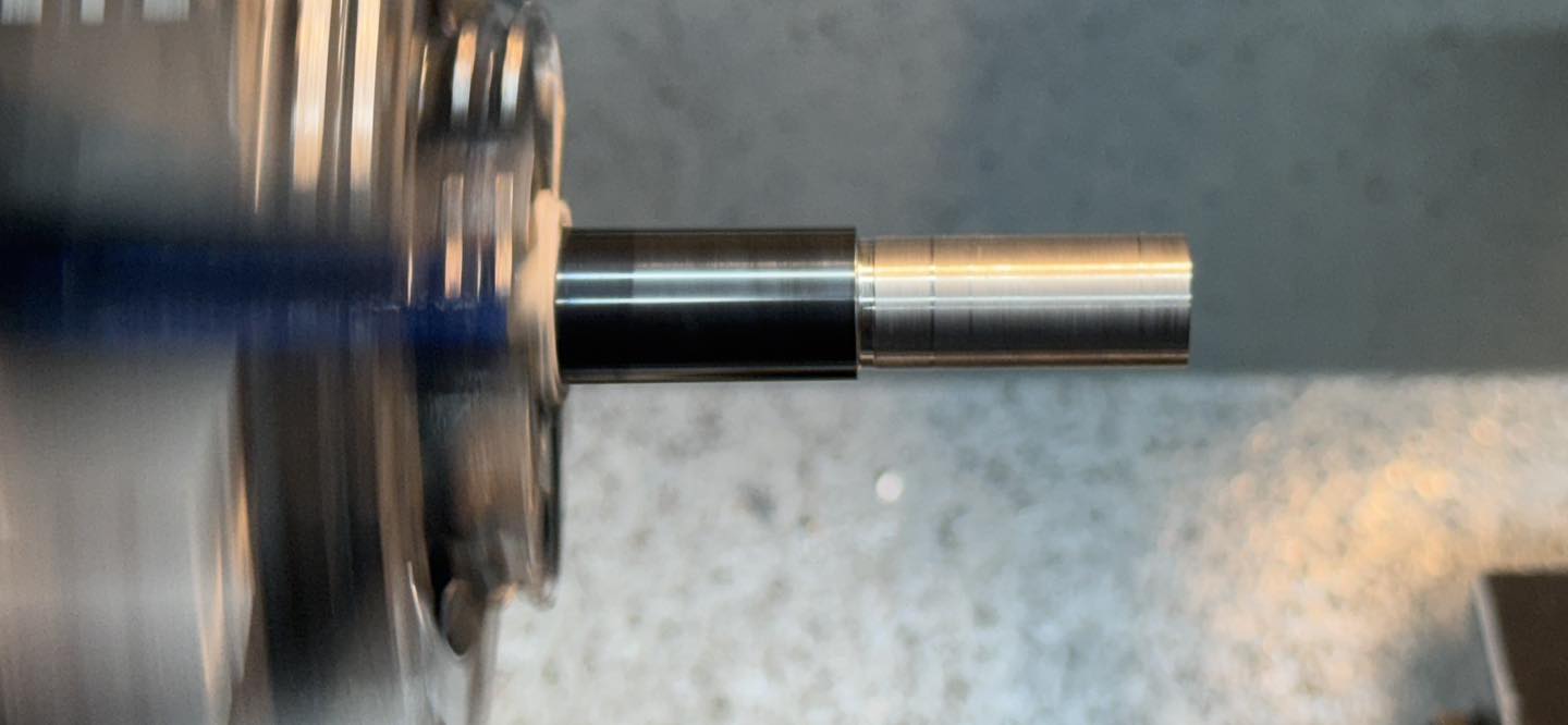 Step 2: Turn down the OD of the barrel for 1/20-28 threading